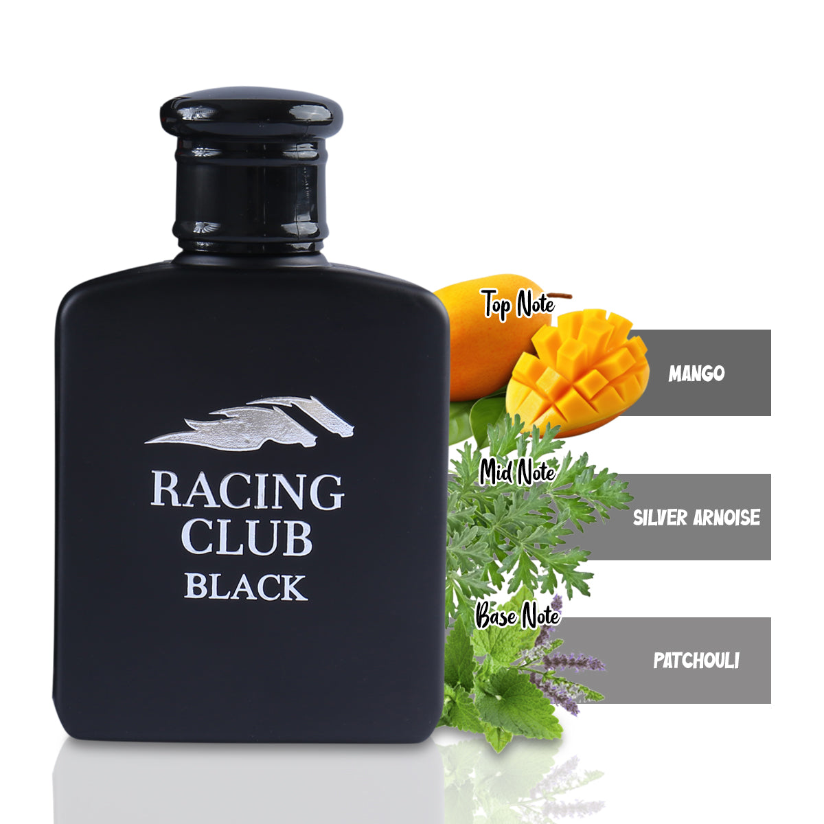 Racing Club Black Spray Cologne Eau De Toilette For Men - 100ML/3.4 FL.OZ.