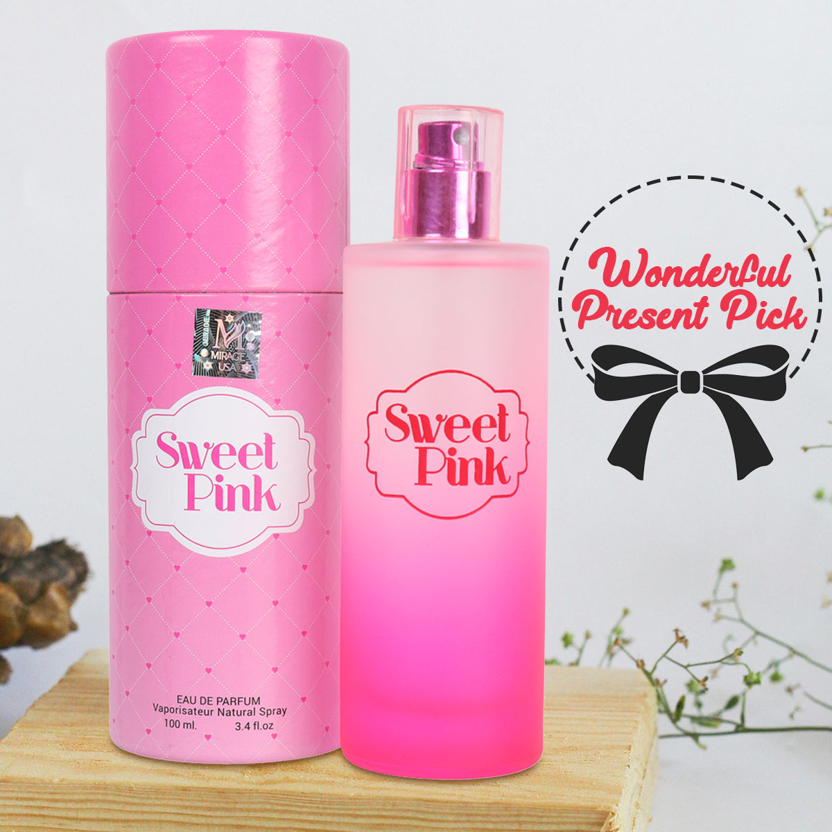 Sweet Pink Spray Perfume Eau De Parfum For Women - 100ML/3.4 FL.OZ.
