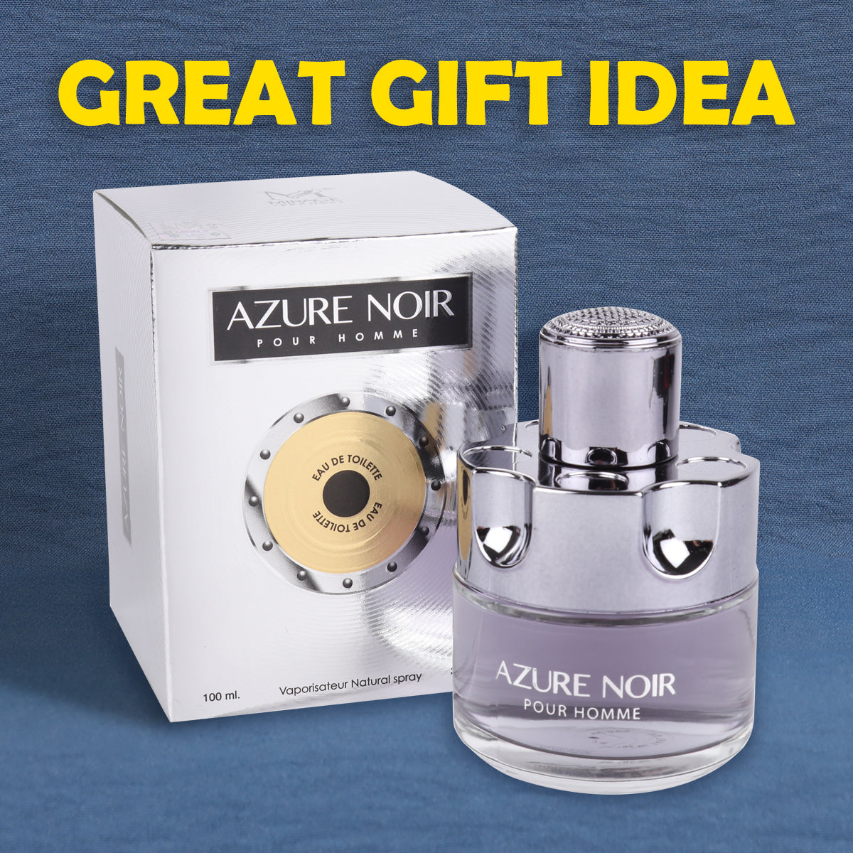 Azure Noir Spray Cologne Eau De Toilette For Men - 100ML/3.4 FL.OZ.