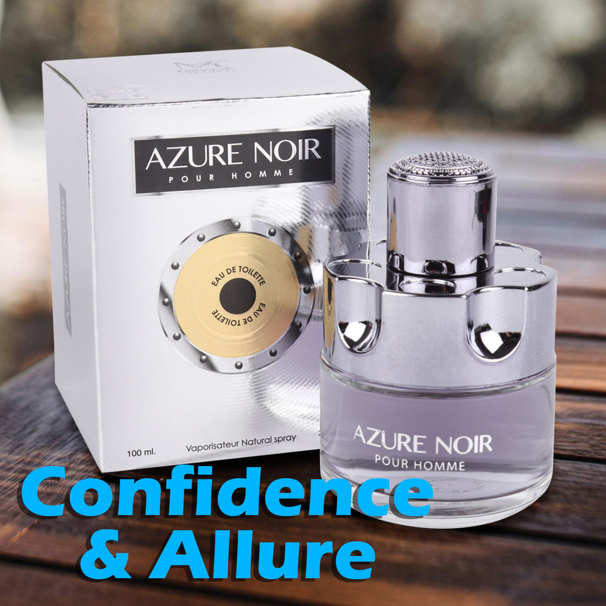 Azure Noir Spray Cologne Eau De Toilette For Men - 100ML/3.4 FL.OZ.