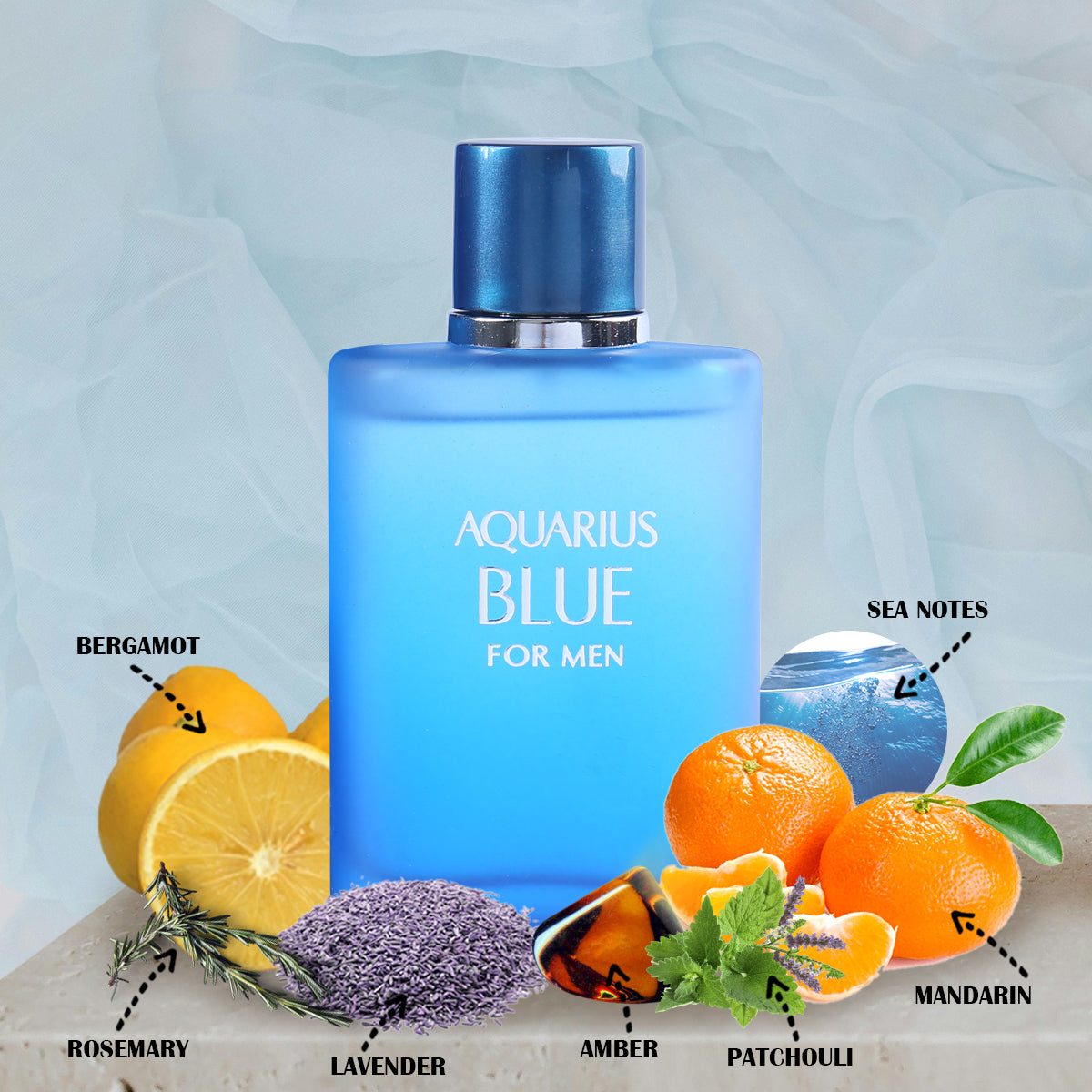 Aquarius Blue Spray Cologne Eau De Toilette For Men - 100ML/3.4 FL.OZ.