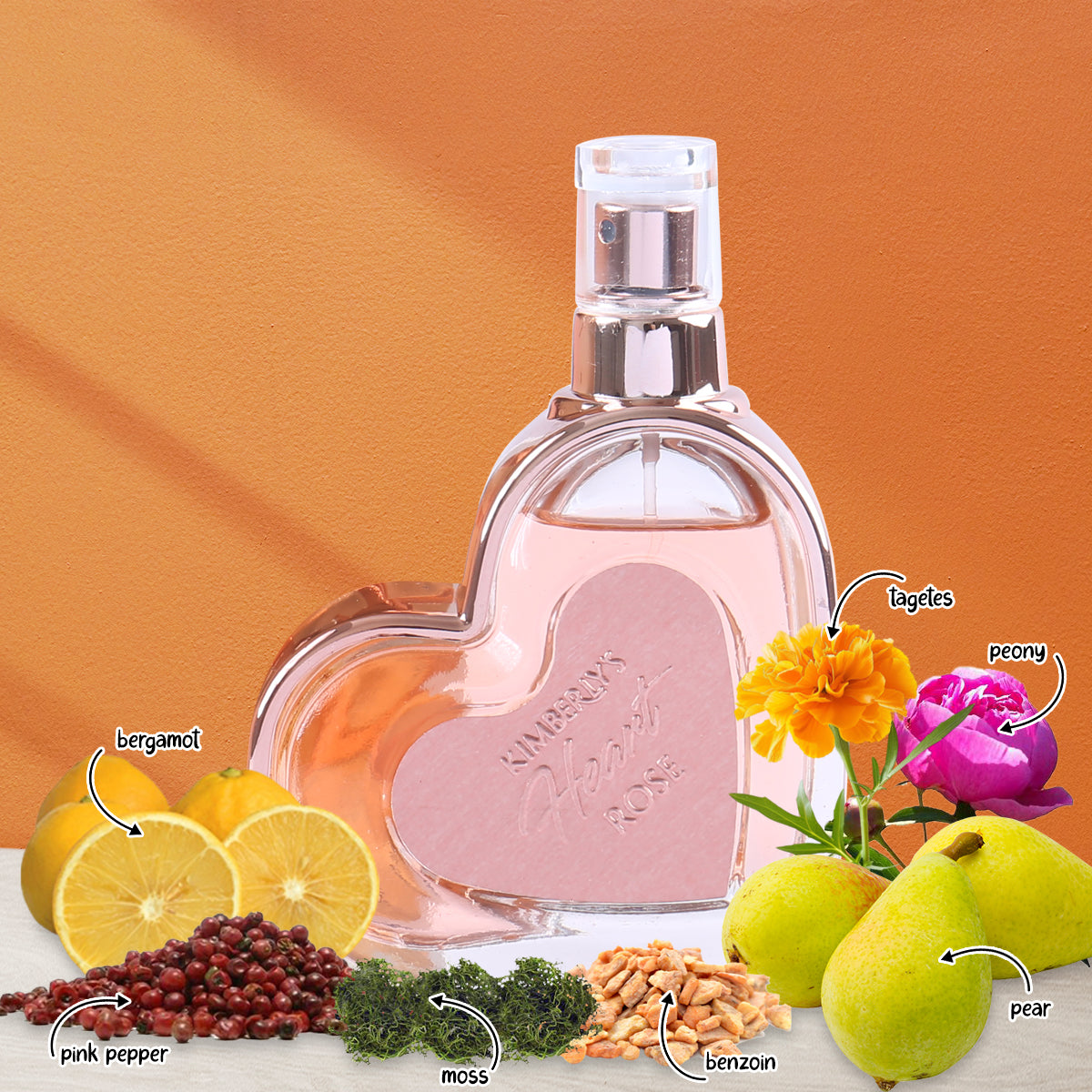 Kimberly Heart Rose Spray Perfume Eau De Parfum For Women - 80ML/2.7 FL.OZ.