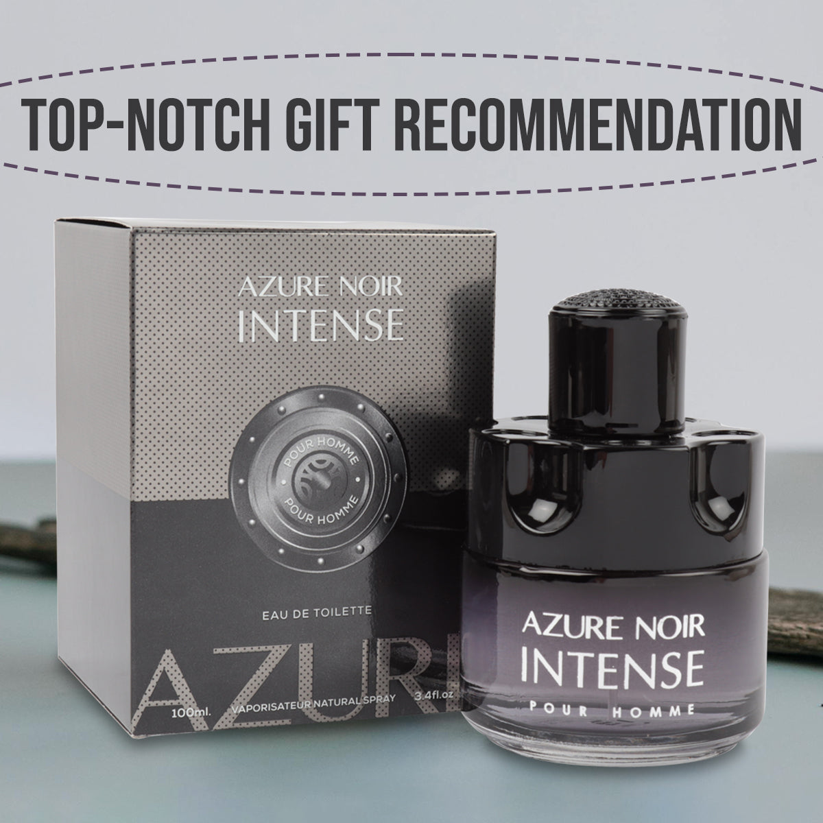 Azure Noir Intense Spray Cologne Eau De Toilette For Men - 100ML/3.4 FL.OZ.