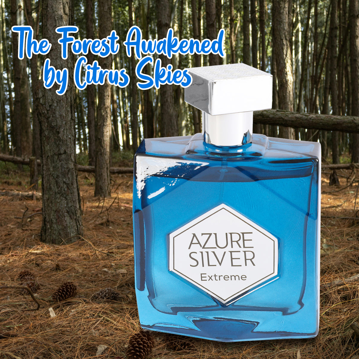 Azure Silver Extreme Spray Cologne Eau De Toilette For Men- 100ML/3.4 FL.OZ.