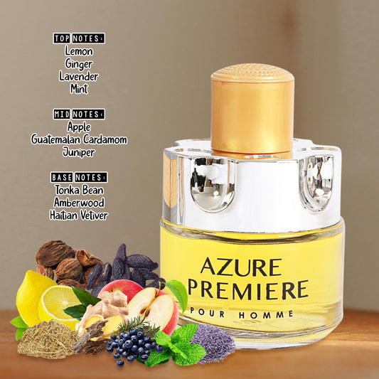 Azure Premiere Spray Cologne Eau De Toilette For Men - 100ML/3.4 FL.OZ.