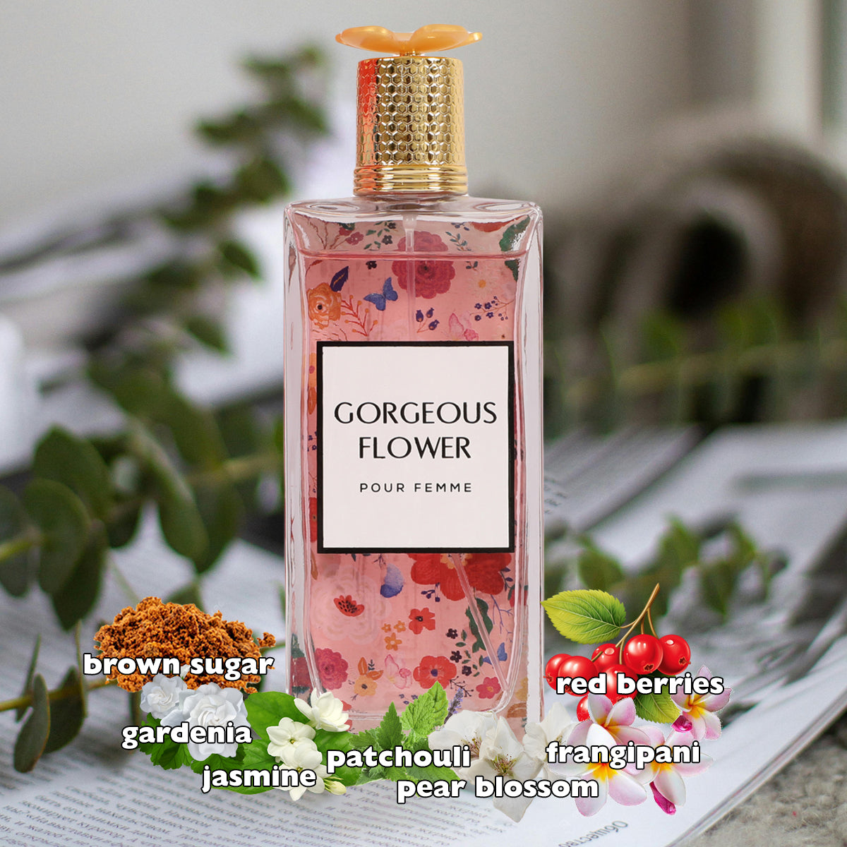 Gorgeous Flower Spray Perfume Eau De Parfum For Women - 100ML/3.4 FL.OZ.