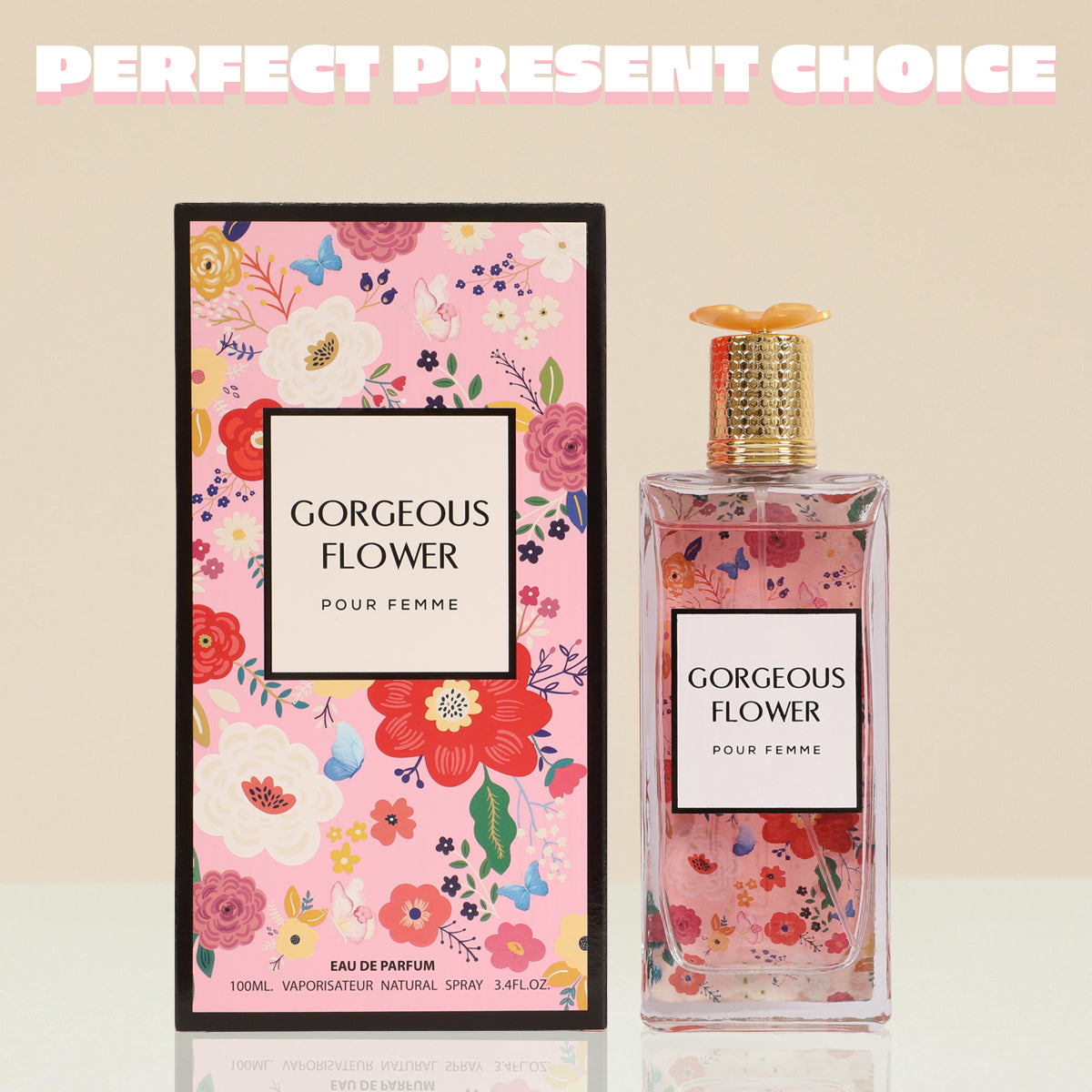 Gorgeous Flower Spray Perfume Eau De Parfum For Women - 100ML/3.4 FL.OZ.