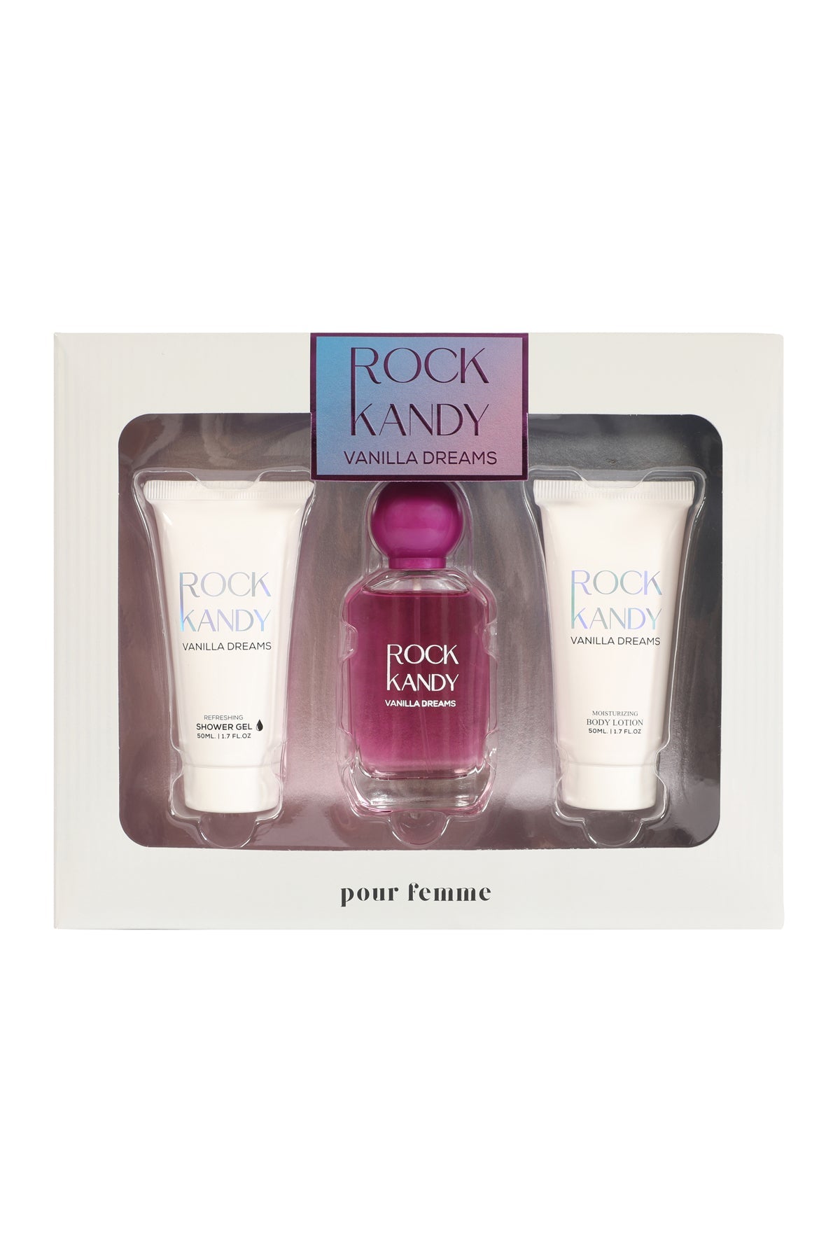 Rock Kandy Vanilla Dreams Shower Gel, Spray Perfume Eau De Parfum, Body Lotion For Women - 50ML/1.7FL.OZ/3 GIFT SET