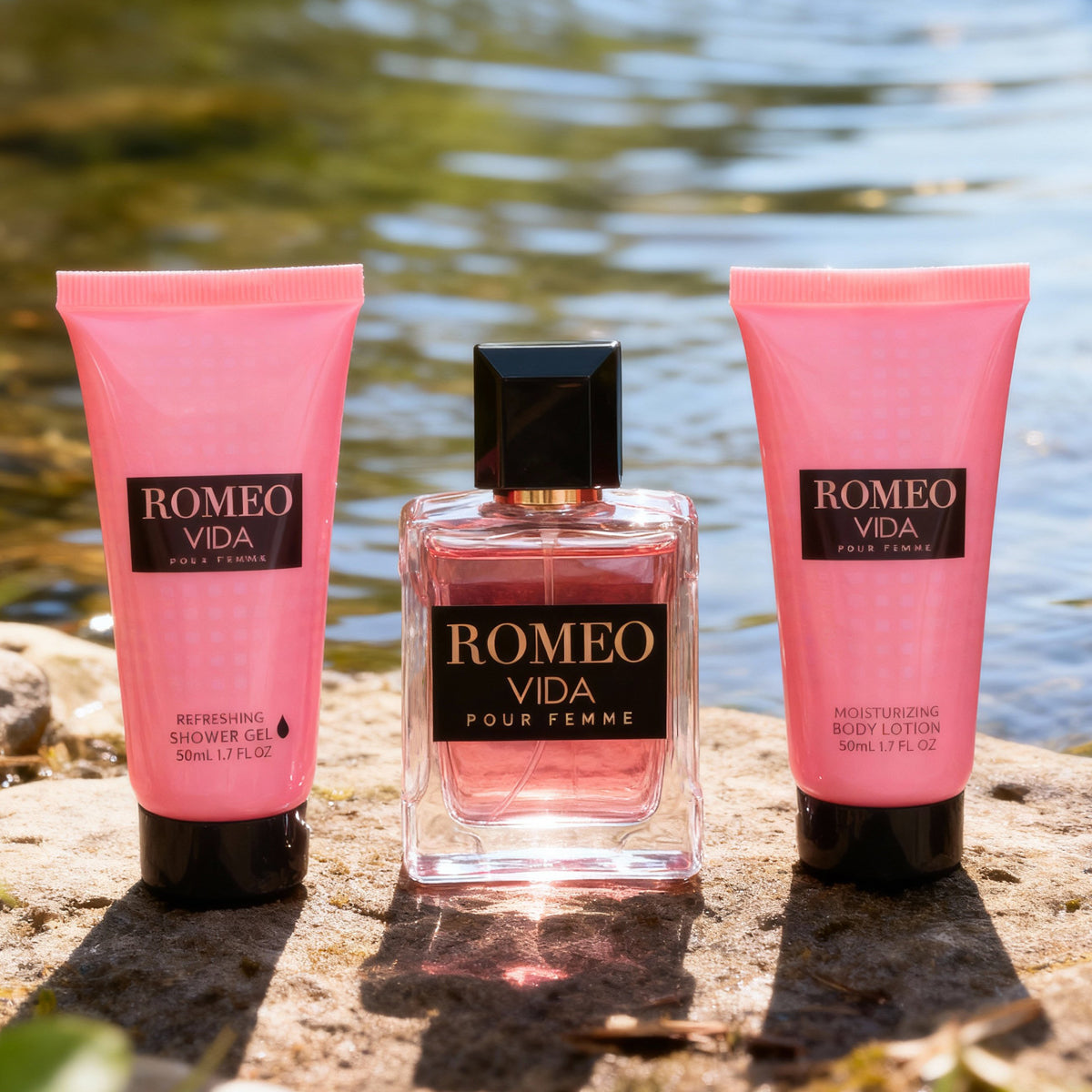 Romeo Vida Shower Gel, Spray Perfume Eau De Parfum, Body Lotion For Women -  50ML/1.7FL.OZ/3 GIFT SET