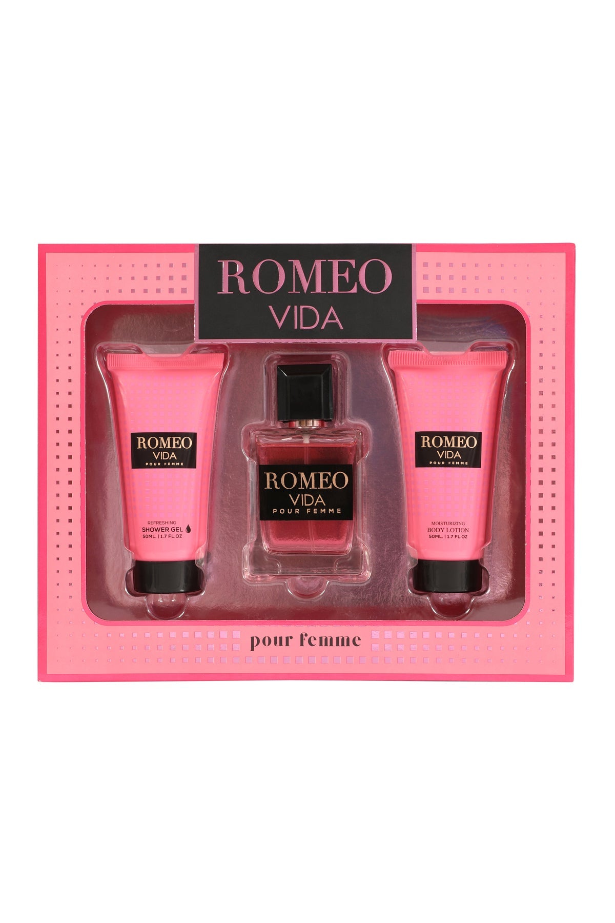 Romeo Vida Shower Gel, Spray Perfume Eau De Parfum, Body Lotion For Women -  50ML/1.7FL.OZ/3 GIFT SET