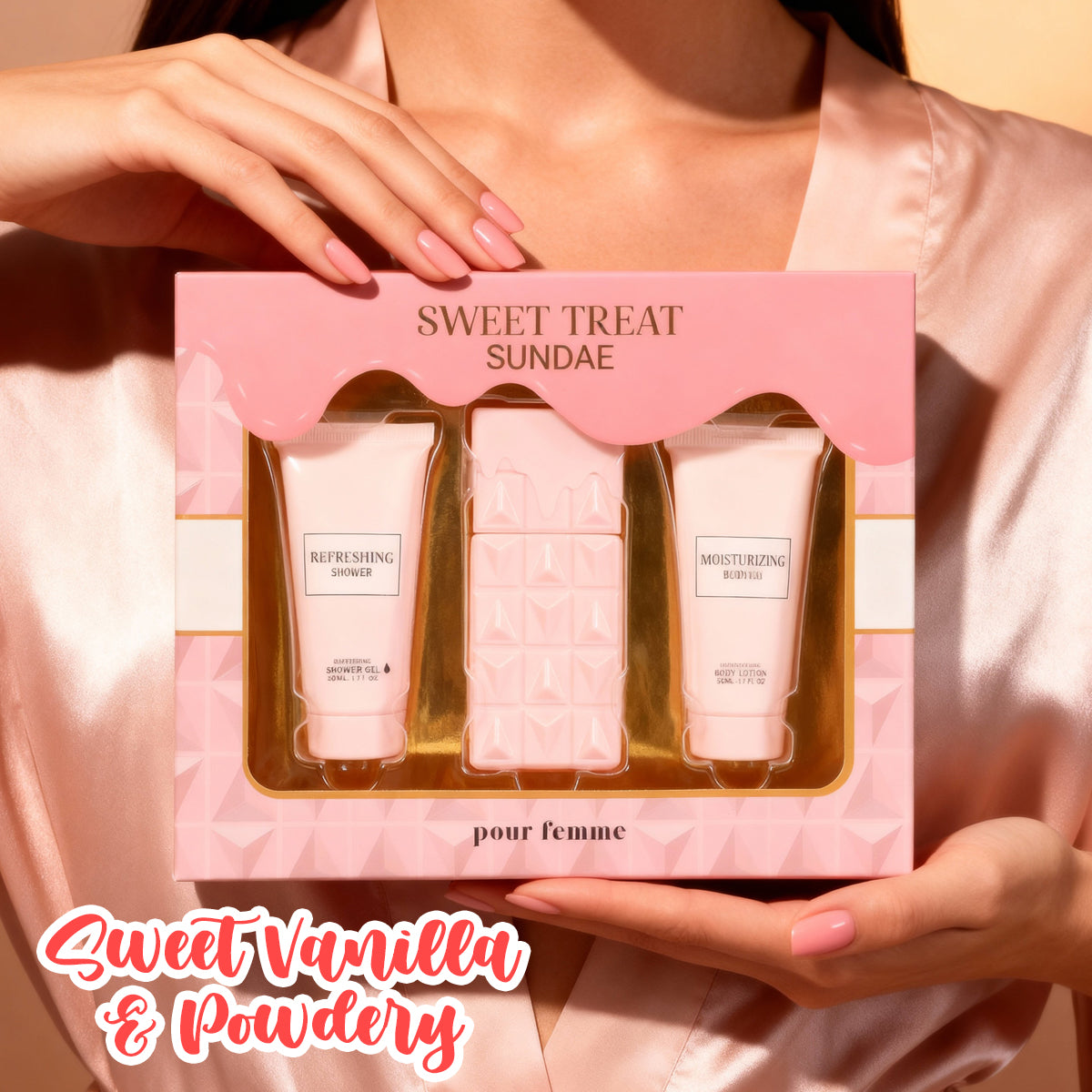 Sweet Treat Sundae Shower Gel, Spray Perfume Eau De Parfum  50ML/1.7FL.OZ/3 GIFT SET