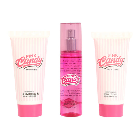 Pink Candy Refreshing Shower Gel, Fragrance Body Mist, Moisturizing Body Lotion For Women - 50ML/1.7FL.OZ