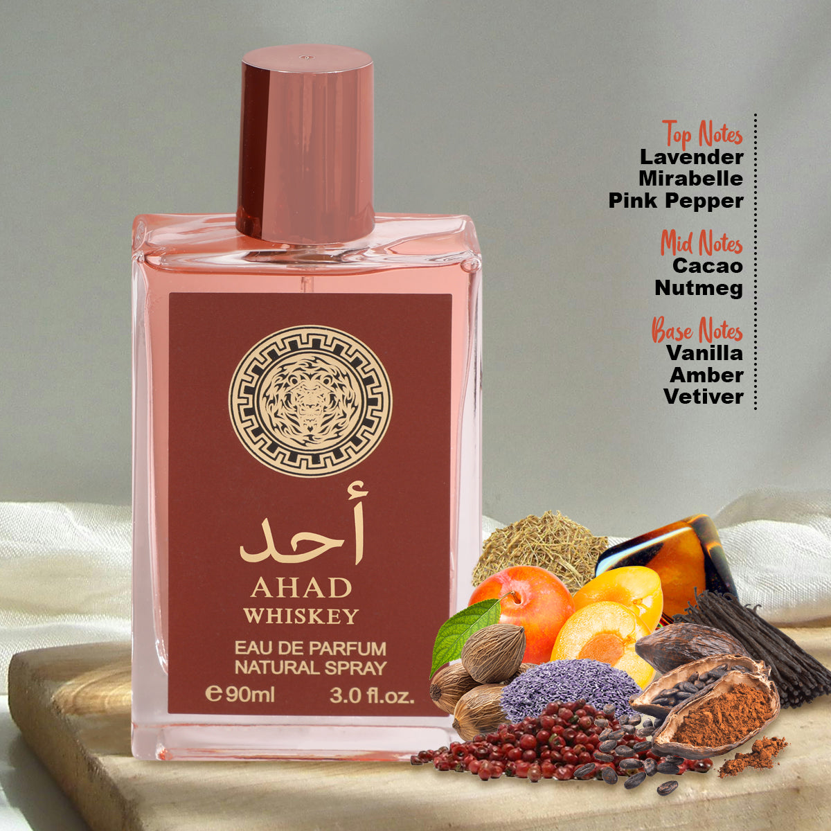 Ahad Whiskey Spray Perfume Eau De Parfum For Men - 90ML/3.0FL.OZ.
