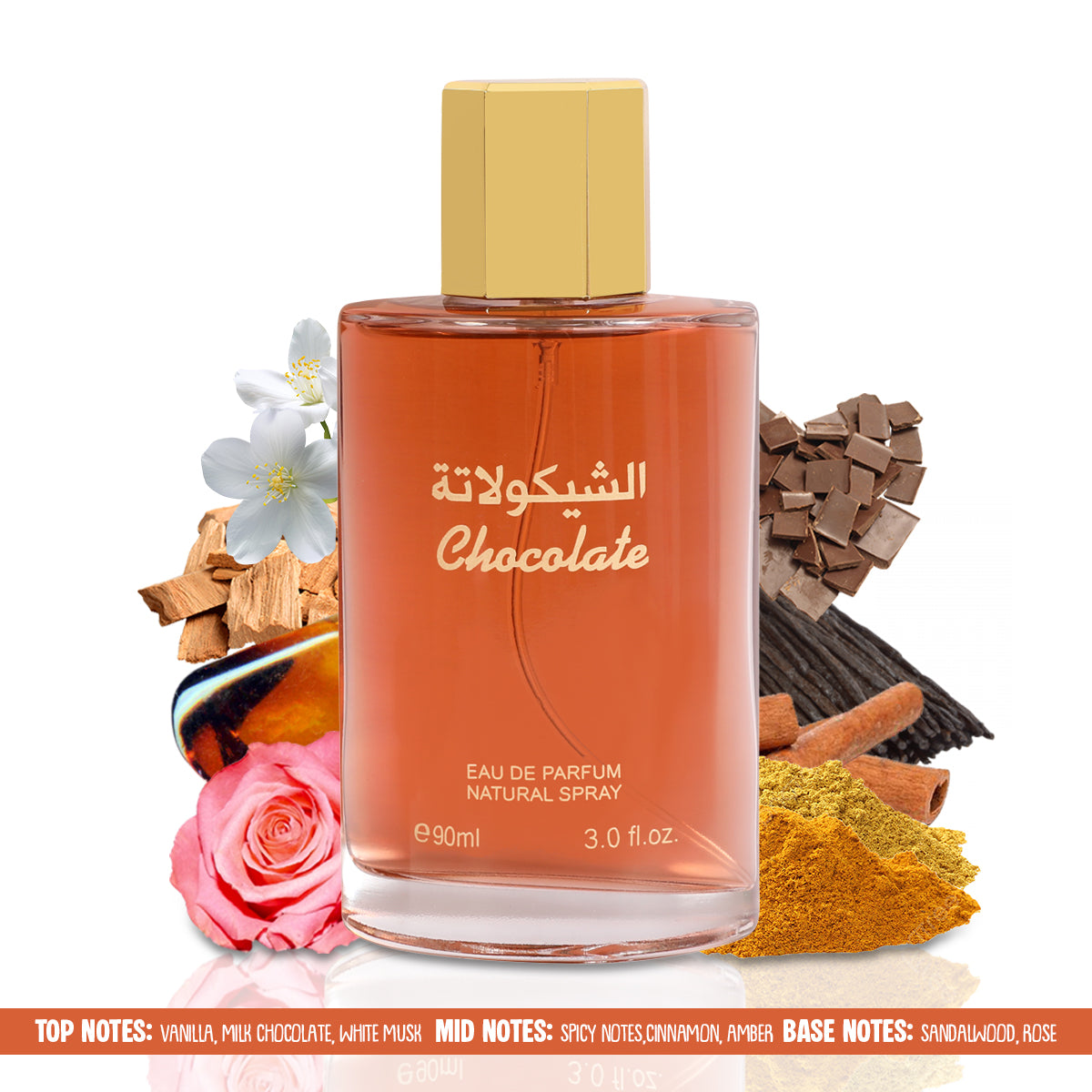 Chocolate Spray Perfume Eau De Parfum For Men And Women - 90ML/3.0FL.OZ./3PCS