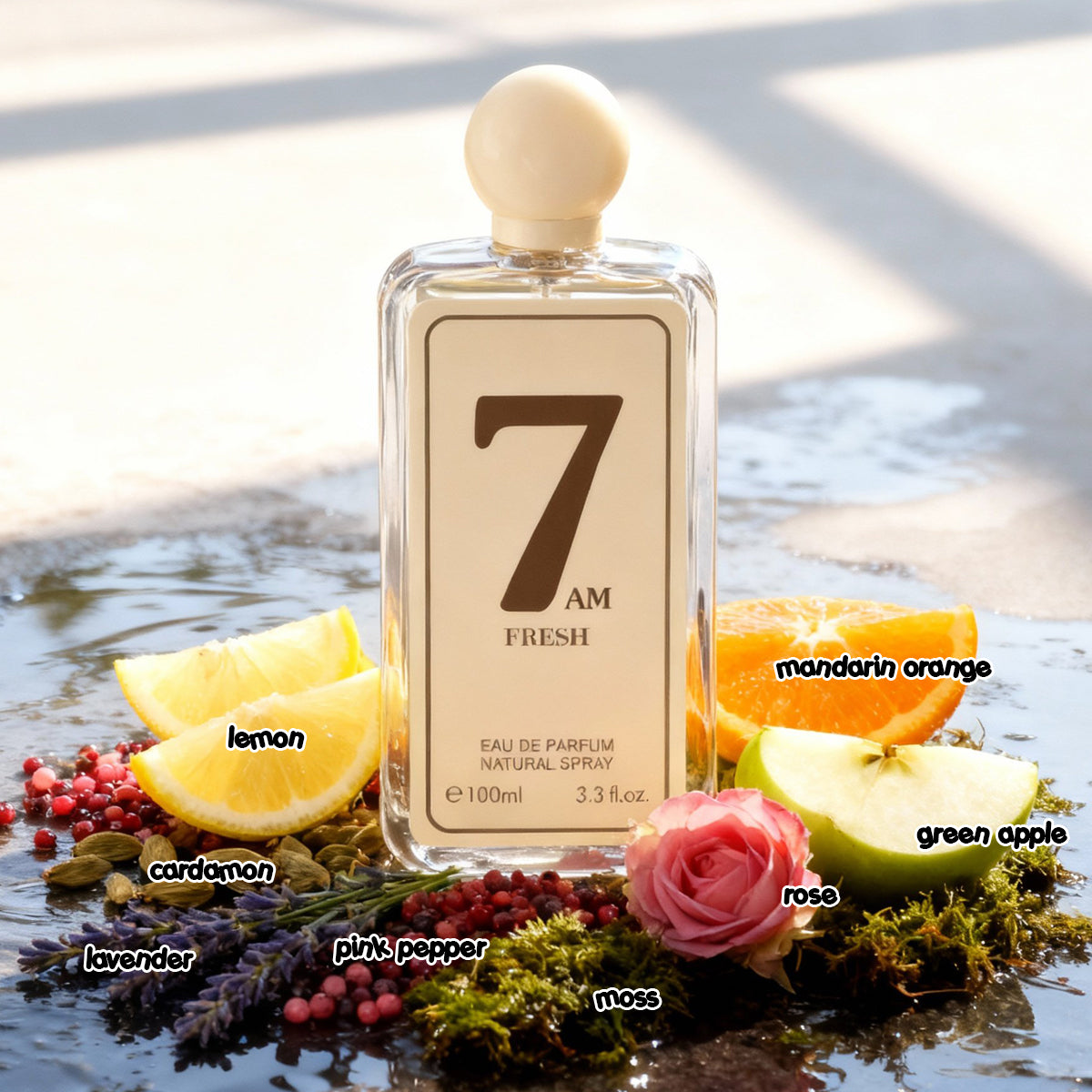7AM Fresh Spray Perfume Eau De Parfum For Men And Women - 100ML/3.3FL.OZ.