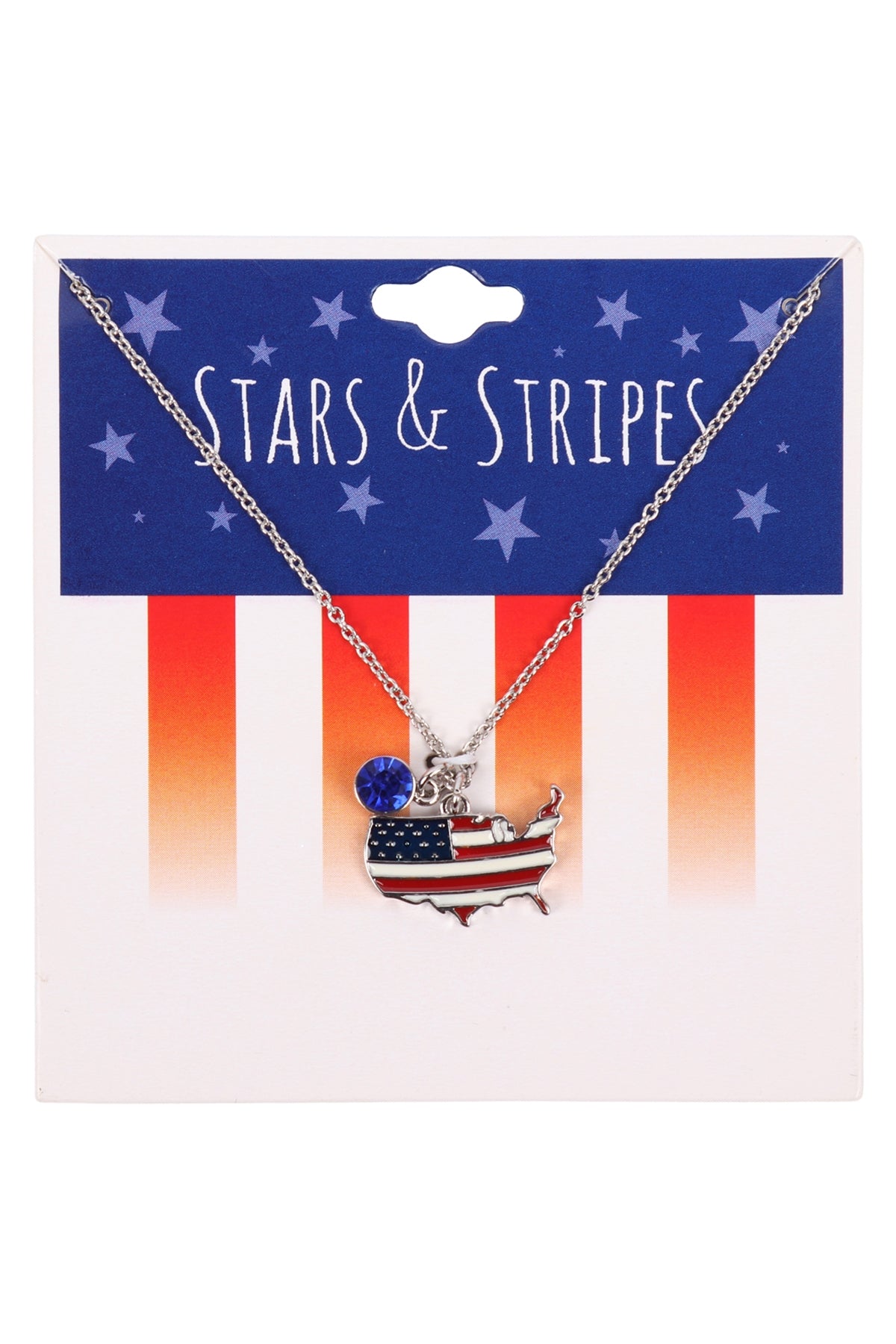 American Flag Map Necklace