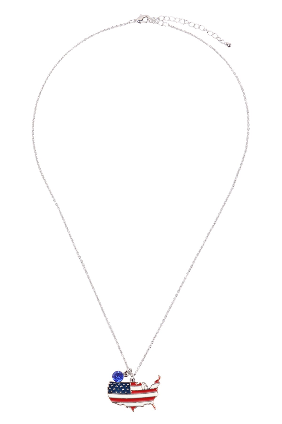 American Flag Map Necklace