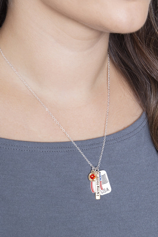 American Flag Tag Cluster Pendant