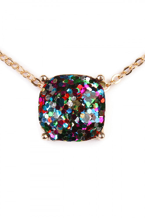 Cushion Cut Glitterred Necklace