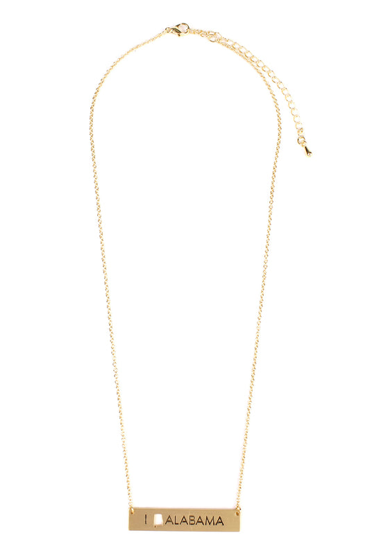 Cutout Alabama Bar Necklace