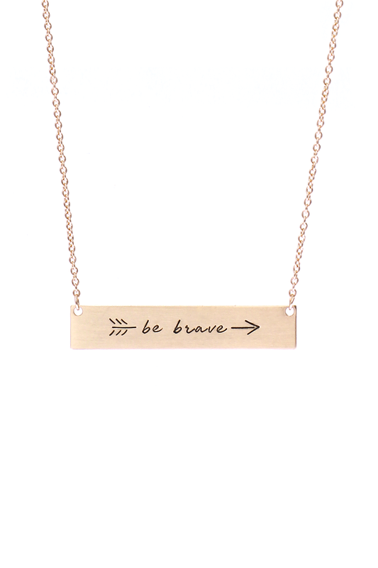 Bar Be Brave Arrow Necklace