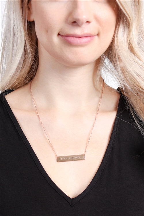 Belive Hope Faith Bar Necklace