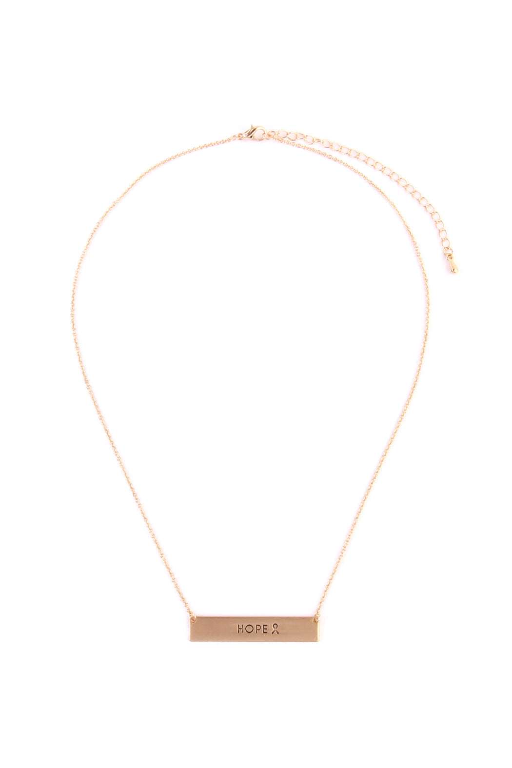 Bar Hope Ribbon Necklace