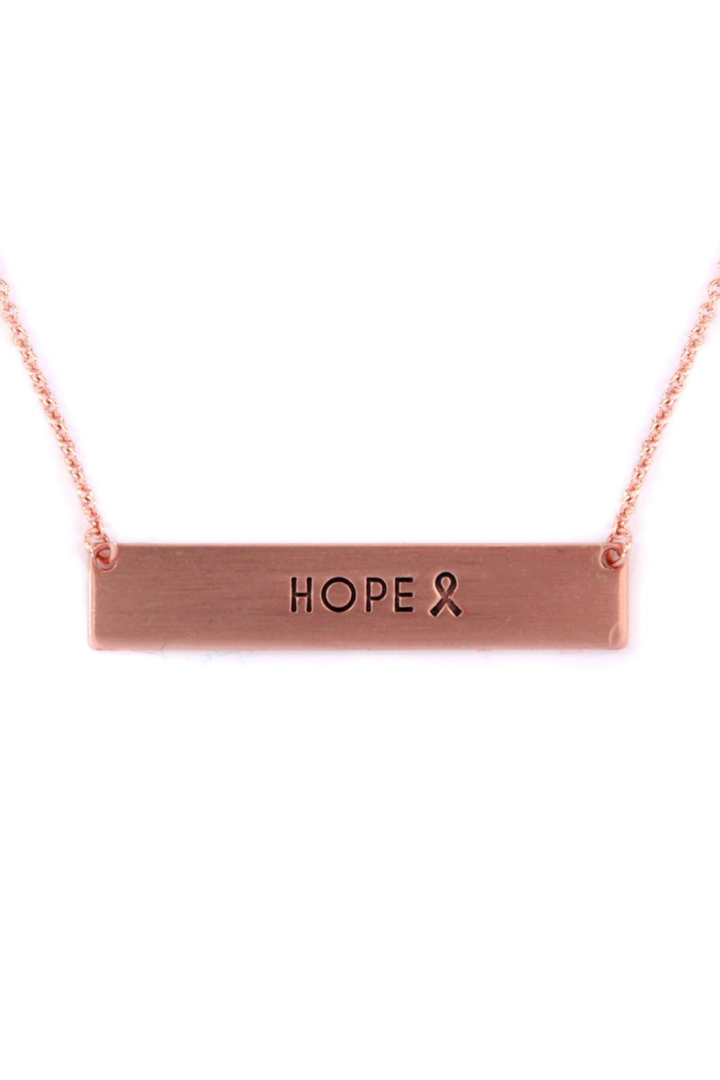 Bar Hope Ribbon Necklace