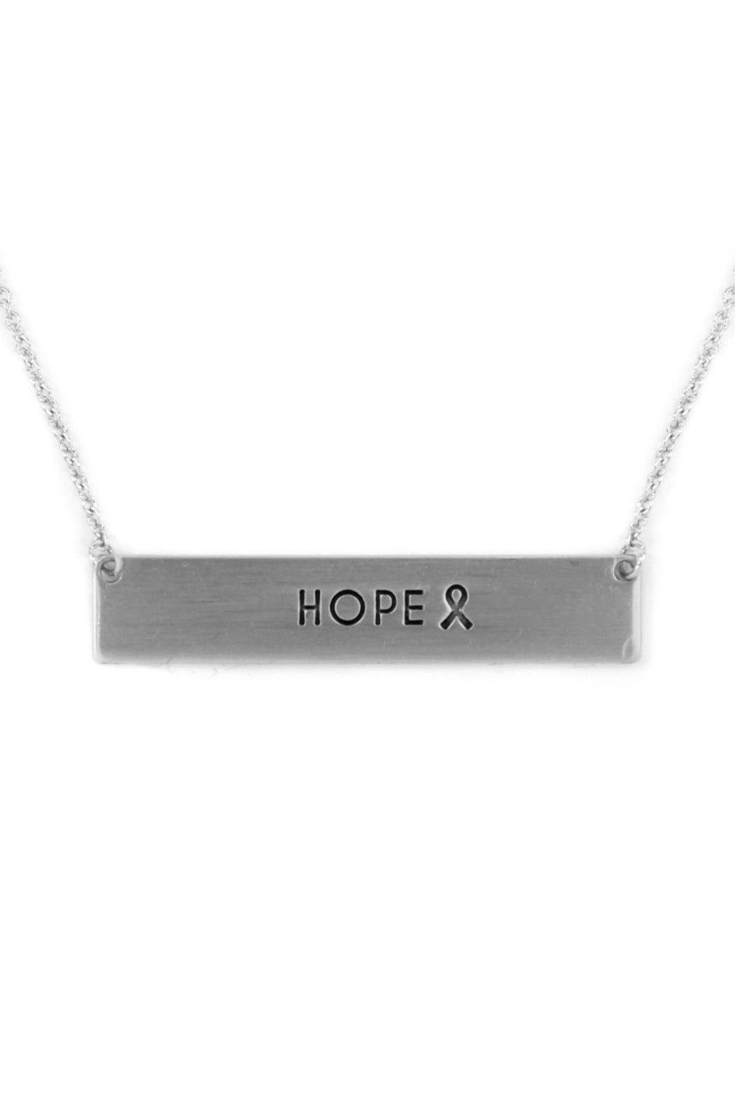 Bar Hope Ribbon Necklace