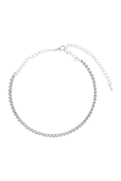 Semi Bezel Memory Choker Necklace