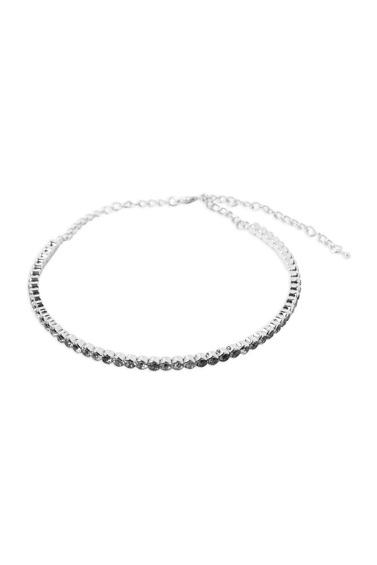 Semi Bezel Memory Choker Necklace