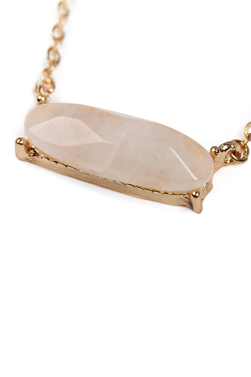 Natural Stone Oval Necklace