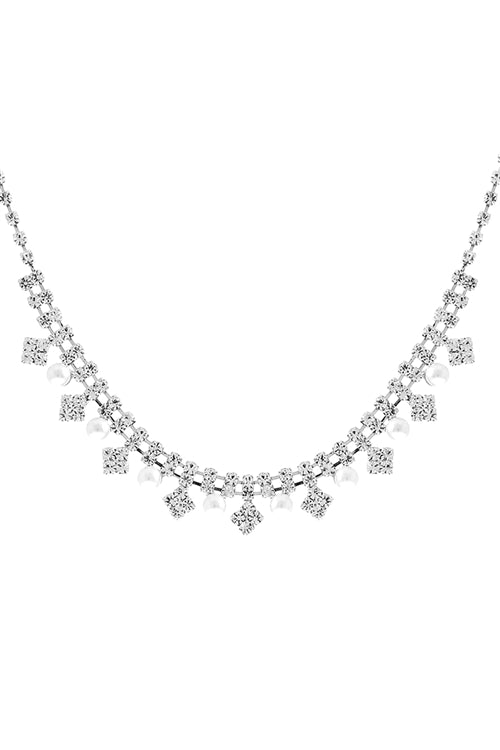 Bridal Pearl Rhinestone Necklace