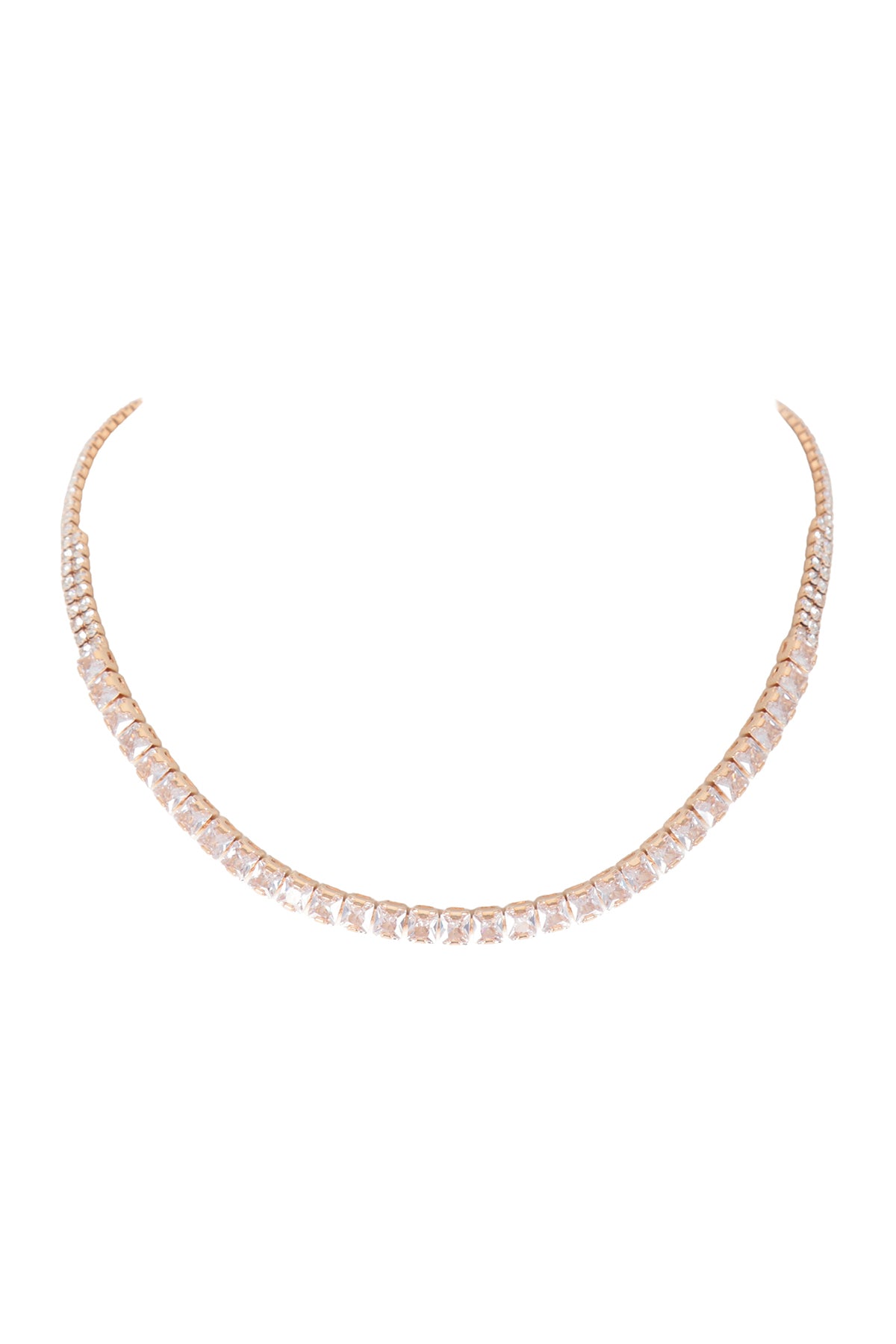 Square Cubic Zirconia Collar Necklace