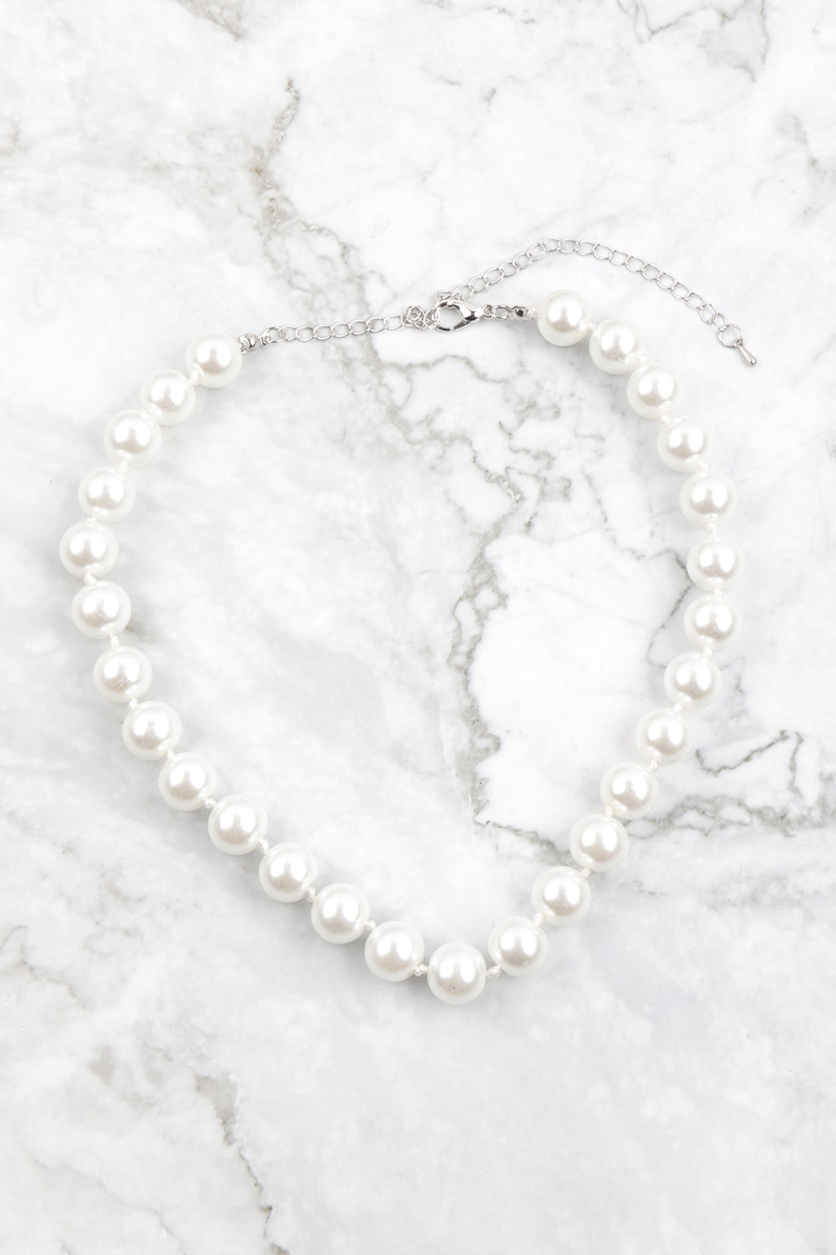 12Mm Pealrk Knotting 15In Nekclace And Earring Set
