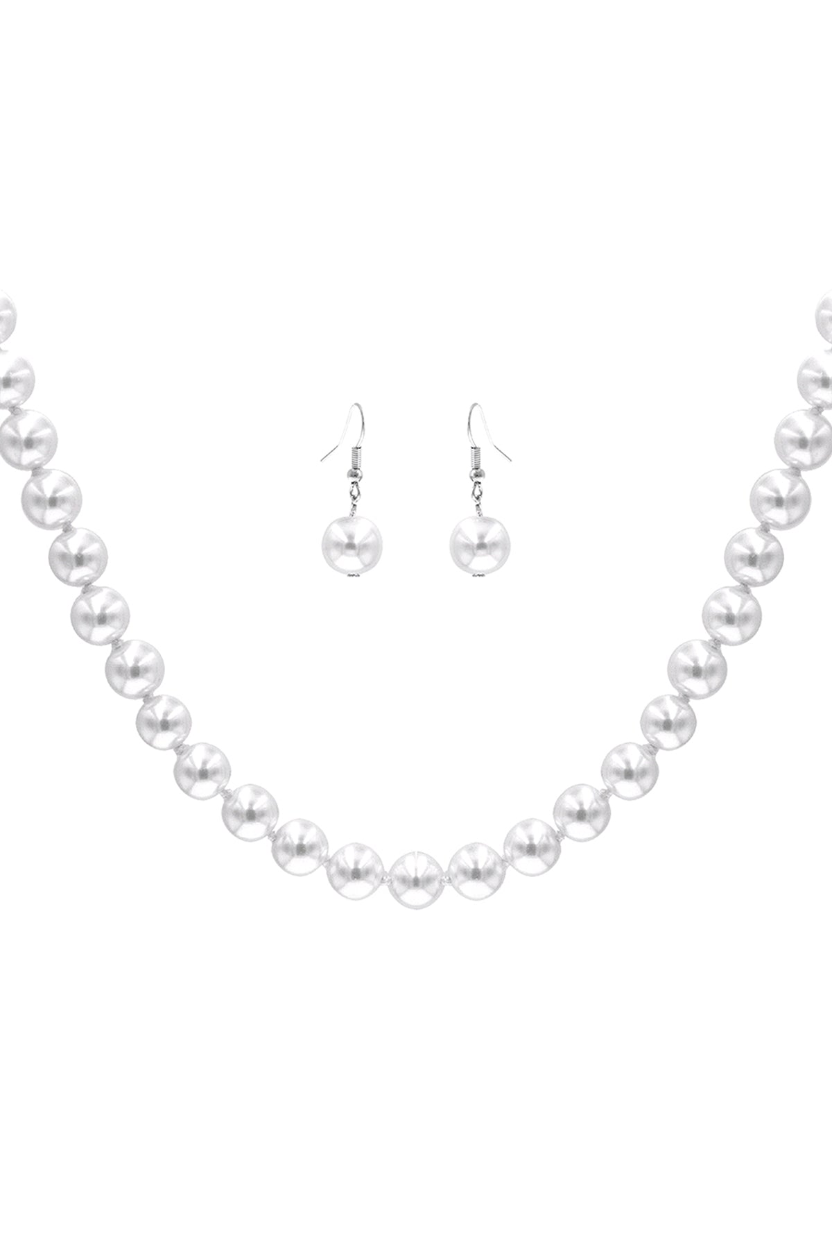 12Mm Pealrk Knotting 15In Nekclace And Earring Set
