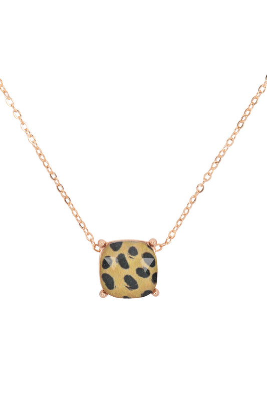 Cushion Cut Charm Necklace