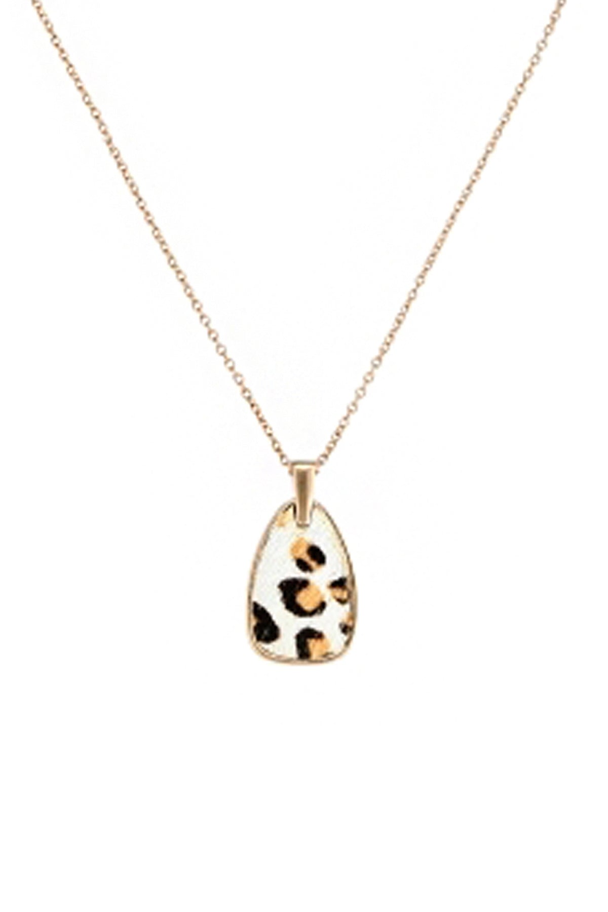 Animal Print Teardrop Pendant Necklace