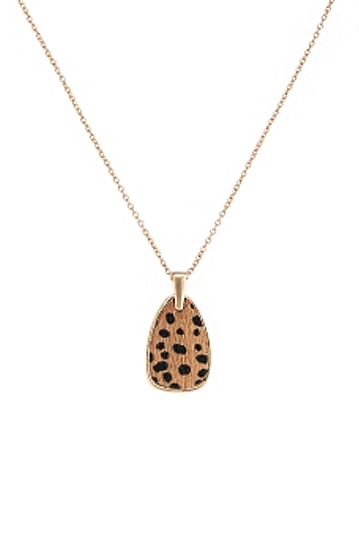 Animal Print Teardrop Pendant Necklace
