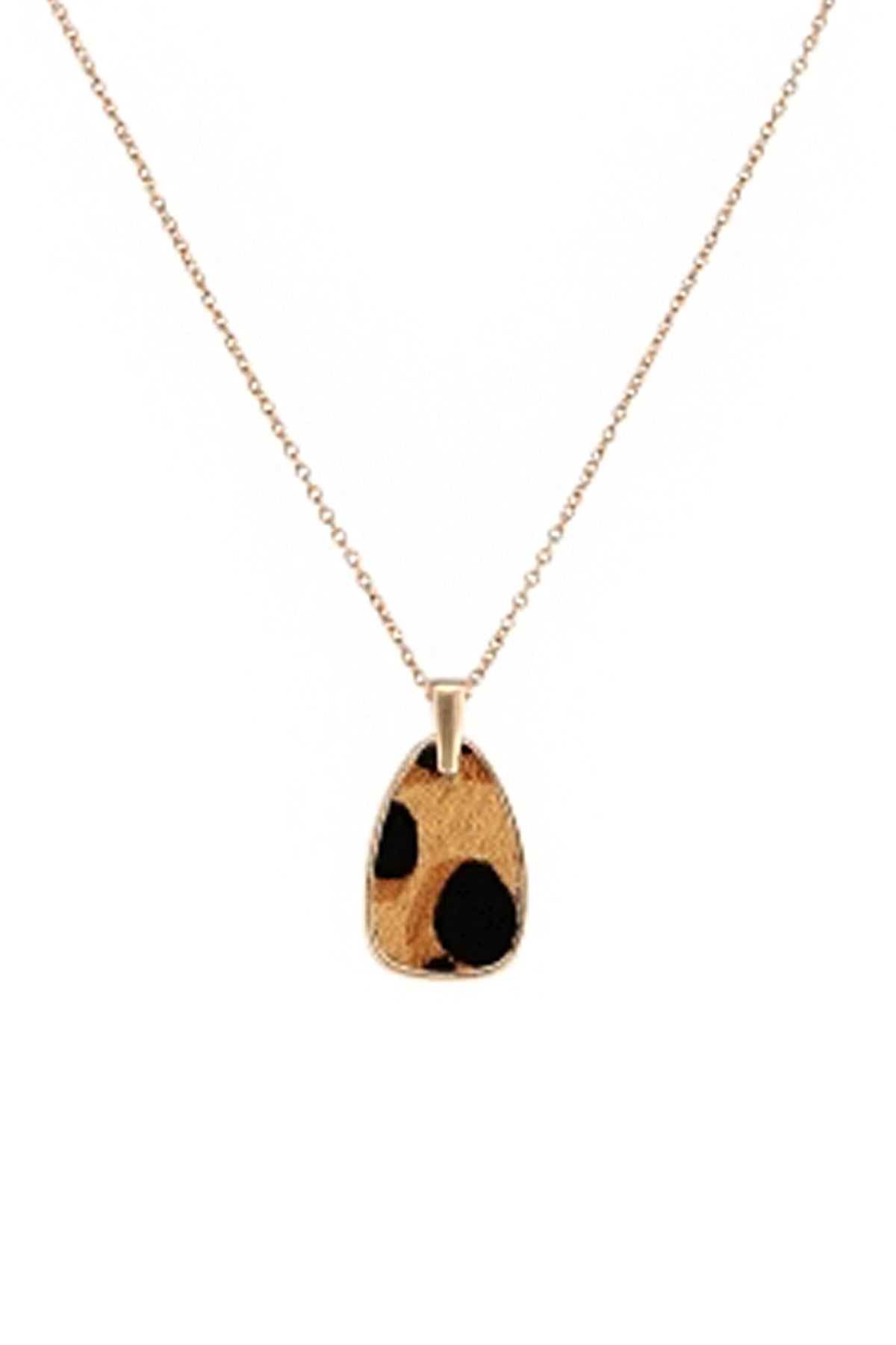 Animal Print Teardrop Pendant Necklace
