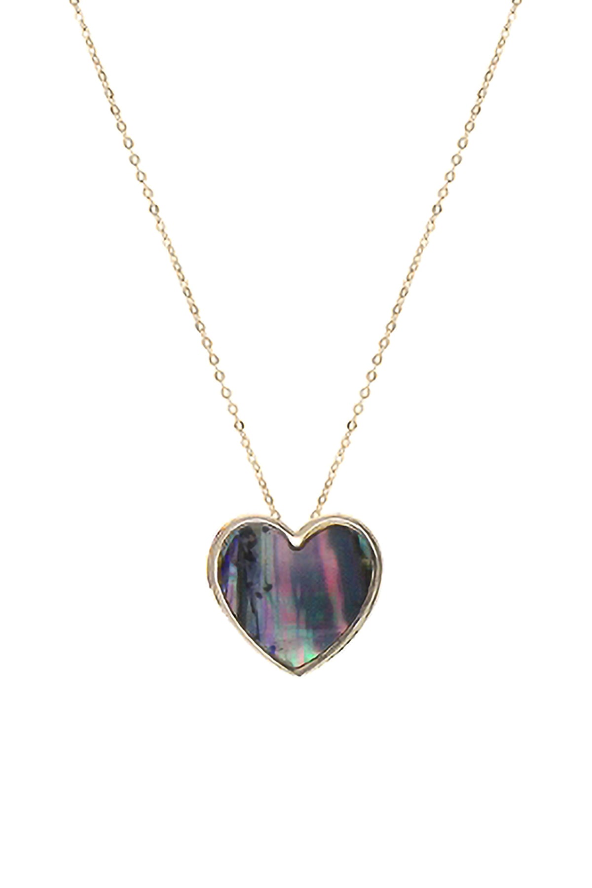 Abalone Heart Charm Pendant Necklace