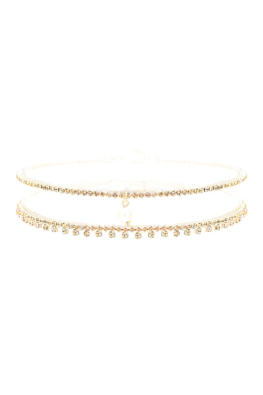 Fresh Water Pearl Charm Layered Choker Necklace