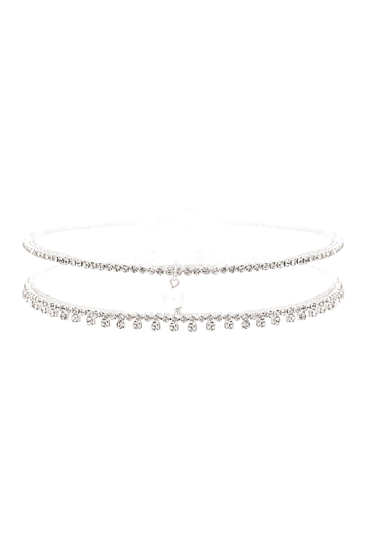 Fresh Water Pearl Charm Layered Choker Necklace