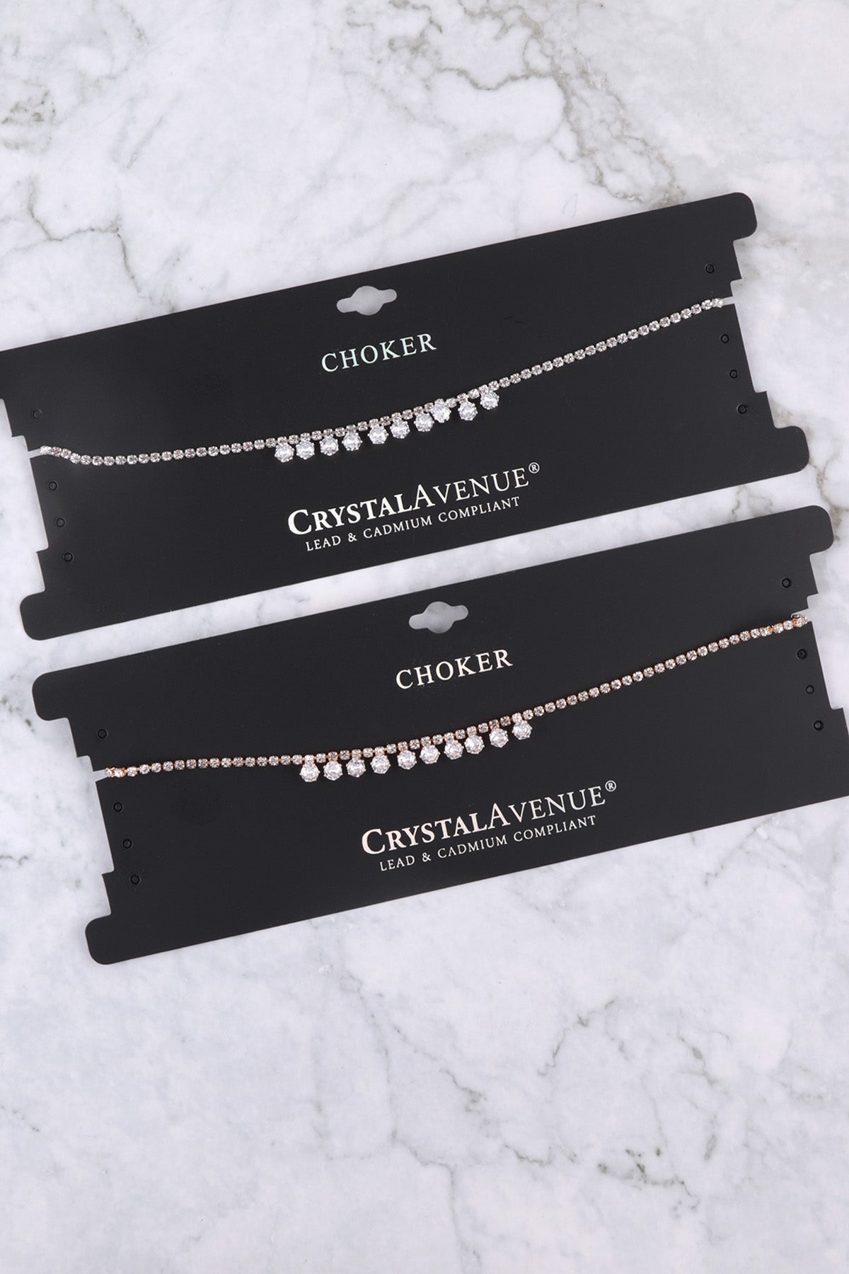 Cubic Zirconia Center Stationed Collar Necklace