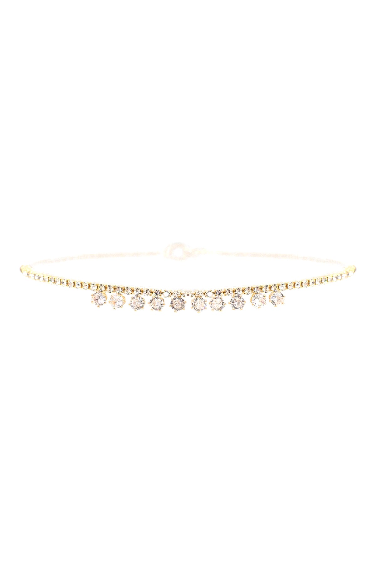 Cubic Zirconia Center Stationed Collar Necklace
