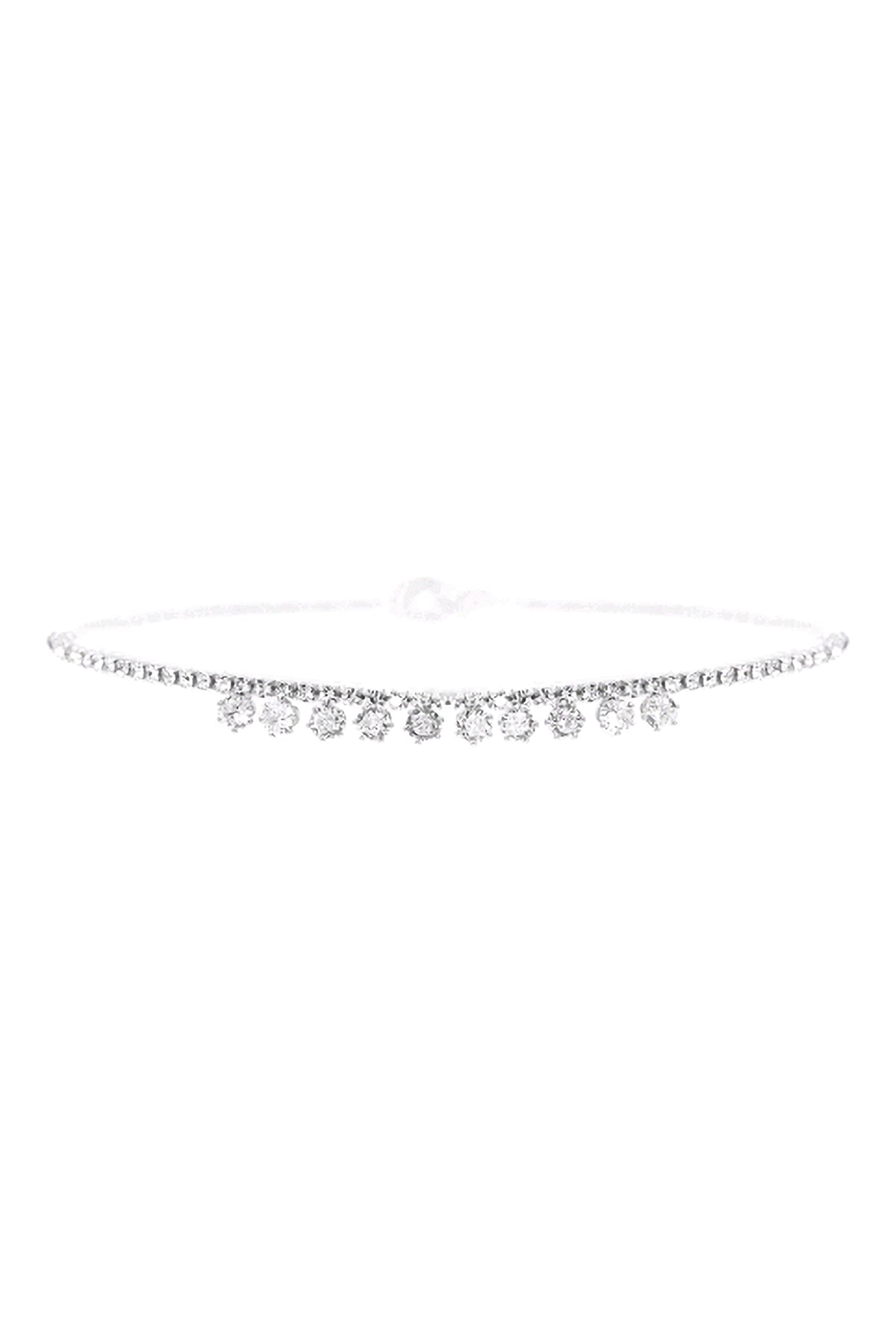Cubic Zirconia Center Stationed Collar Necklace