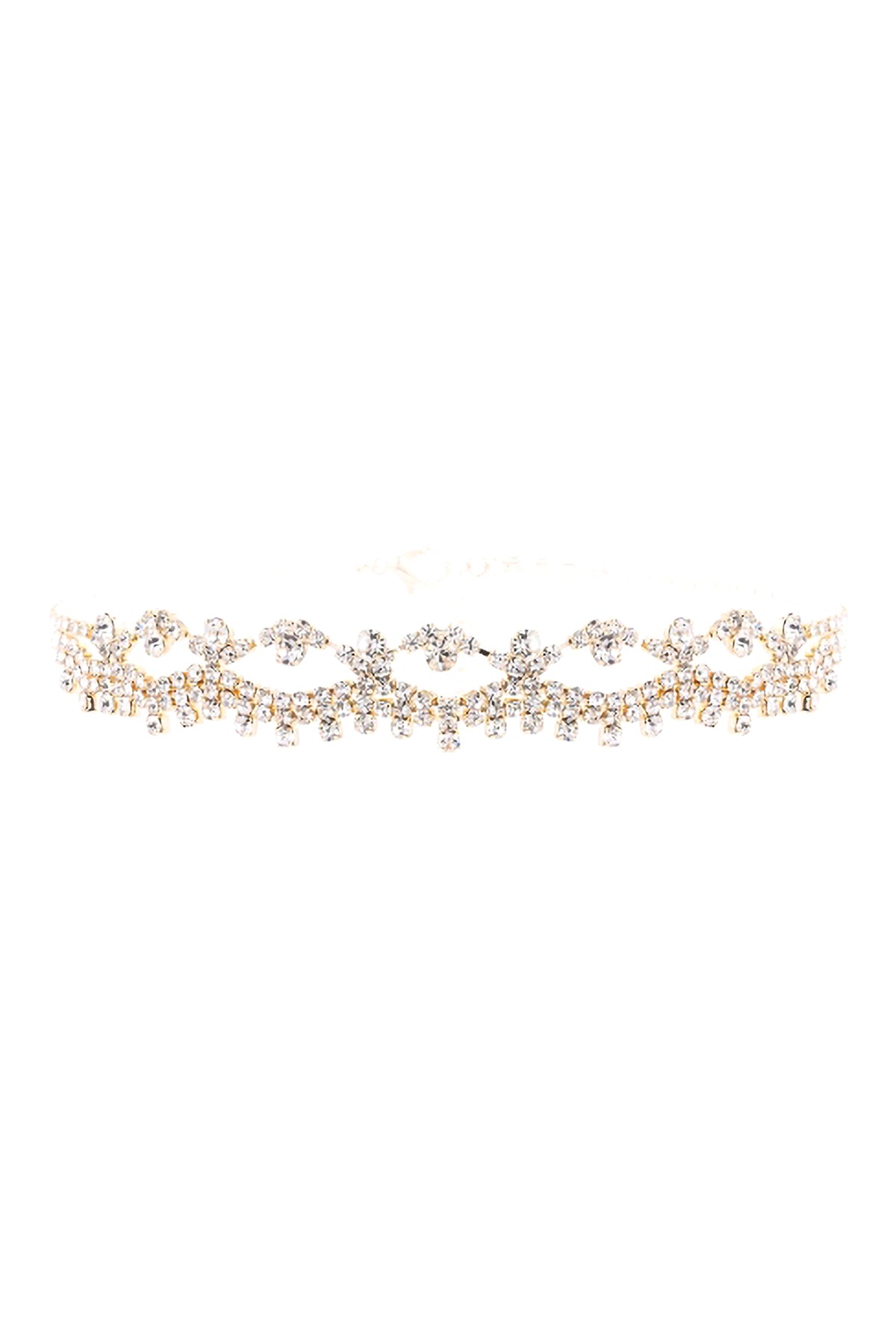 Rhinestone Lace Choker Collar Necklace