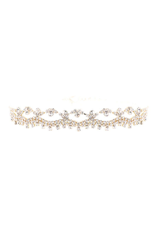 Rhinestone Lace Choker Collar Necklace