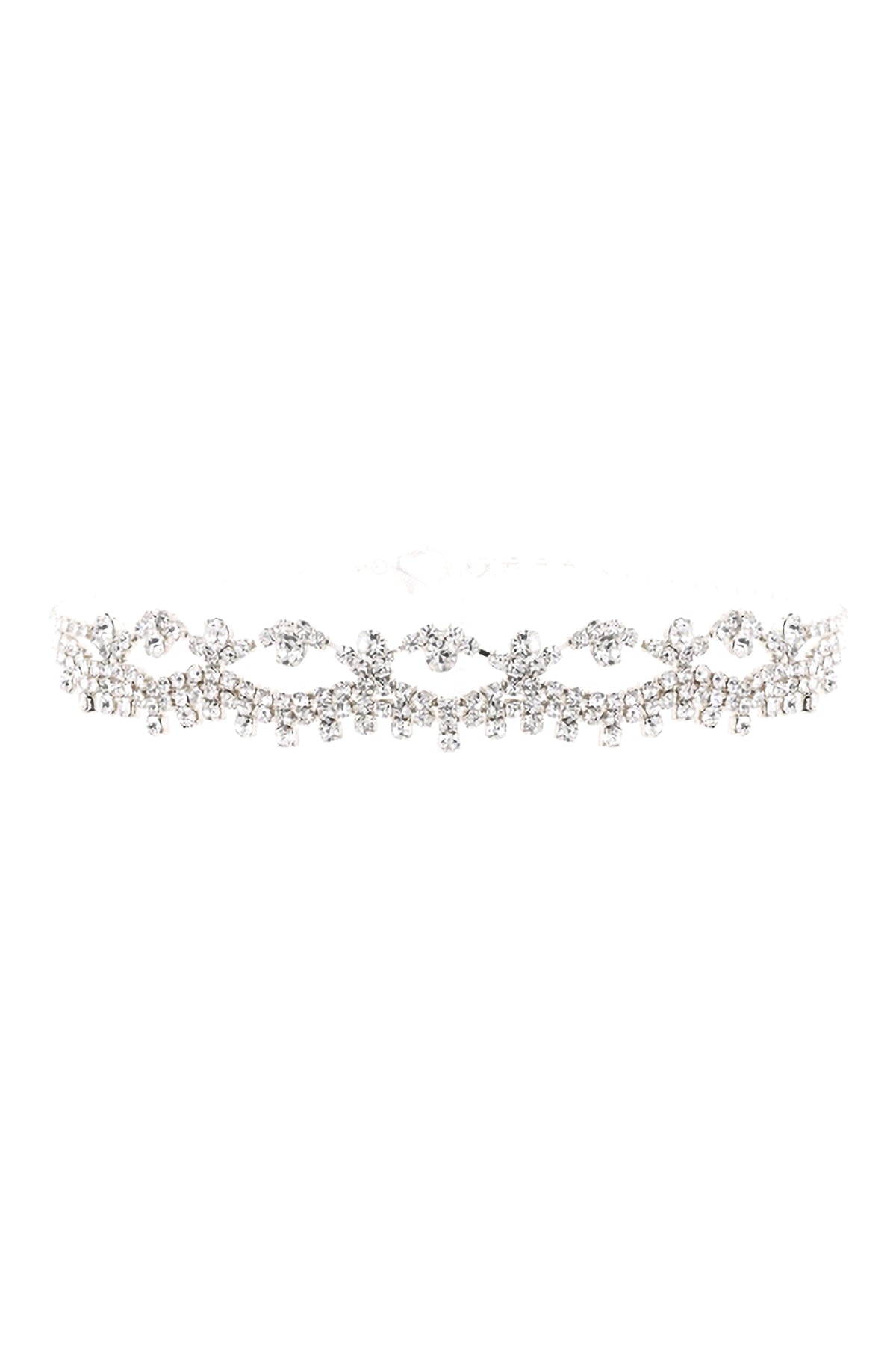 Rhinestone Lace Choker Collar Necklace