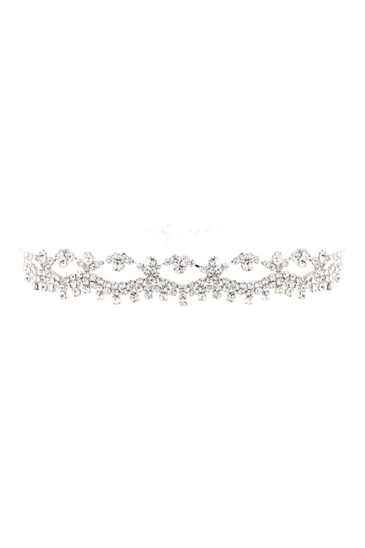 Rhinestone Lace Choker Collar Necklace